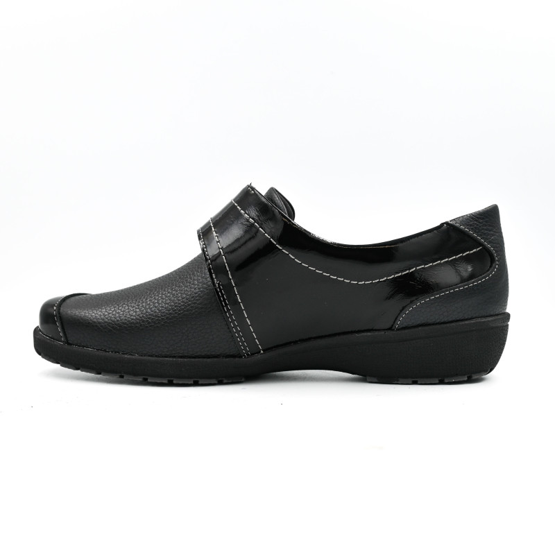 Suave Γυναικείo δερμάτινο με λουστρίνι casual London 8010T Μαύρο Suave Γυναικείo δερμάτινο με λουστρίνι casual London 8010T Μαύρο
