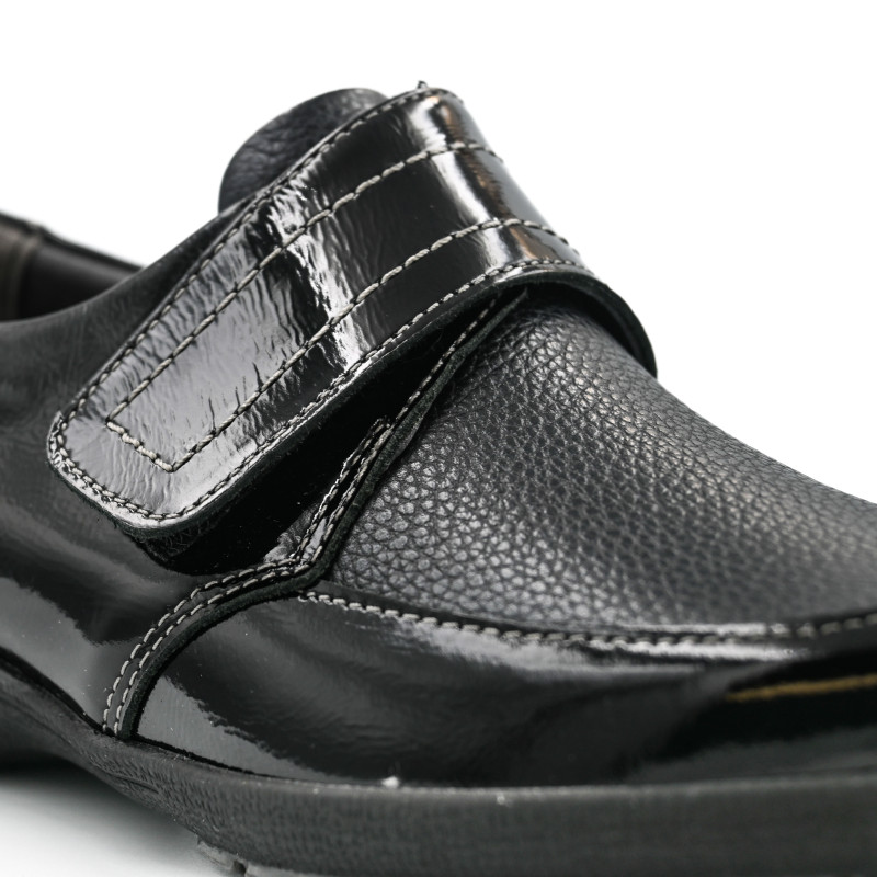 Suave Γυναικείo δερμάτινο με λουστρίνι casual London 8010T Μαύρο Suave Γυναικείo δερμάτινο με λουστρίνι casual London 8010T Μαύρο