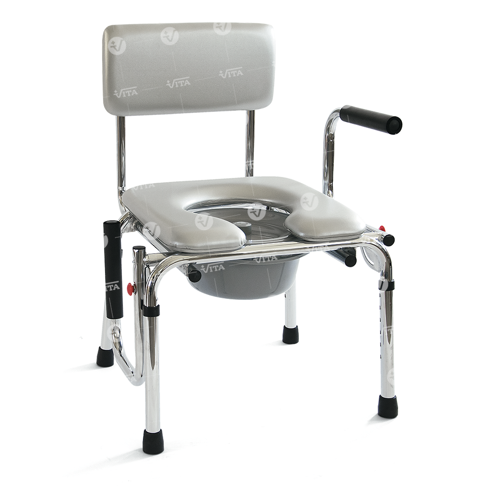 Καρέκλα μπάνιου αδιάβροχη με πτυσσόμενα πλαϊνά inox 09-2-060 