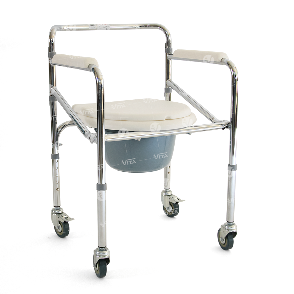 Καρέκλα WC τροχήλατη ρυθμιζόμενου ύψους 09-2-115