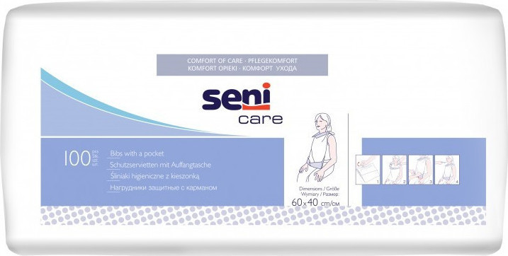 Seni Care Ποδιά σίτισης (με τσεπάκι) 60cm x 40cm 100τεμάχια Seni Care Ποδιά σίτισης (με τσεπάκι) 60cm x 40cm 100τεμάχια