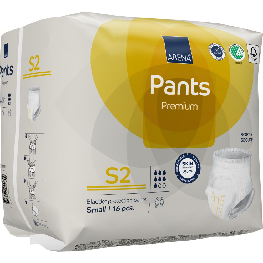 Abena Pants Premium Εσώρουχο ακράτειας Νύχτας S2 1000021319 - Συσκευασία 16 τεμαχίων 