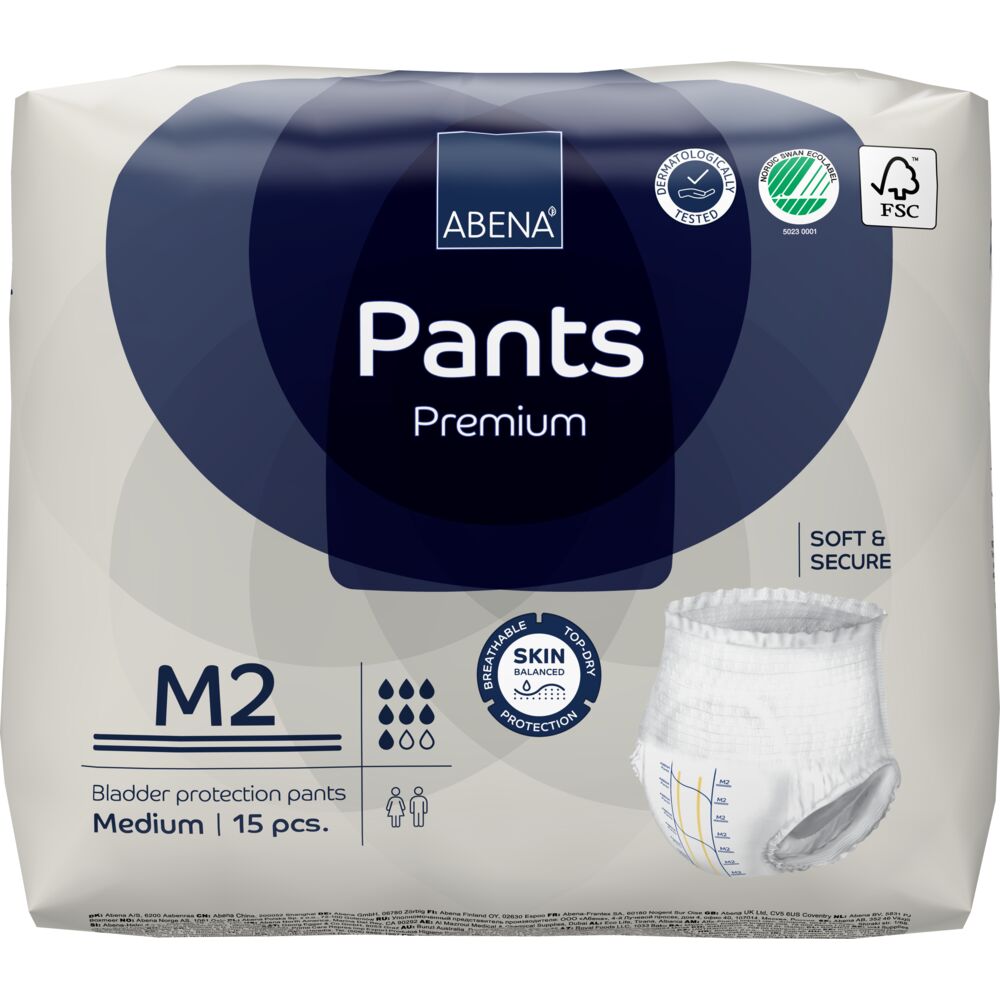 Abena Pants Premium Εσώρουχο ακράτειας Νύχτας M2 - Συσκευασία 15 τεμαχίων 1000021323
