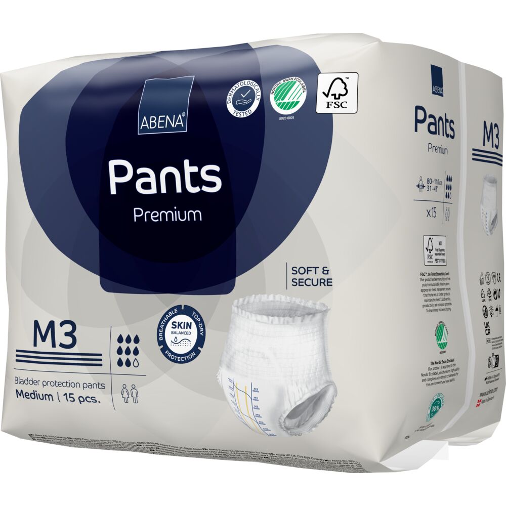 Abena Pants Premium Εσώρουχο ακράτειας Νύχτας M3 - Συσκευασία 15 τεμαχίων 1000021324