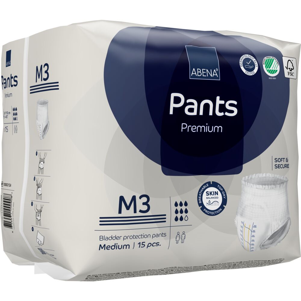 Abena Pants Premium Εσώρουχο ακράτειας Νύχτας M3 - Συσκευασία 15 τεμαχίων 1000021324