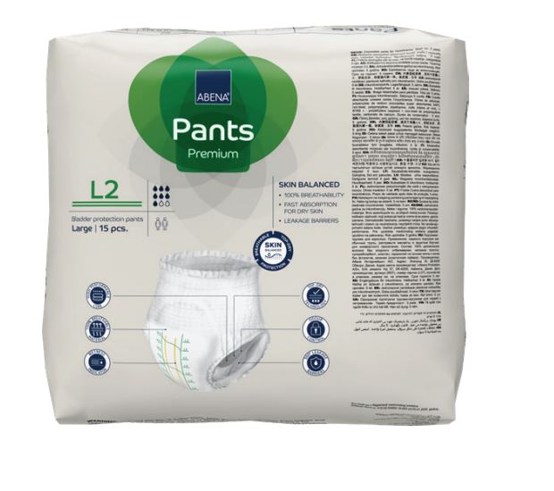 Abena Pants Premium Εσώρουχο ακράτειας Νύχτας L2 - 6 x 15 τεμάχια 1000021326 (κιβώτιο)