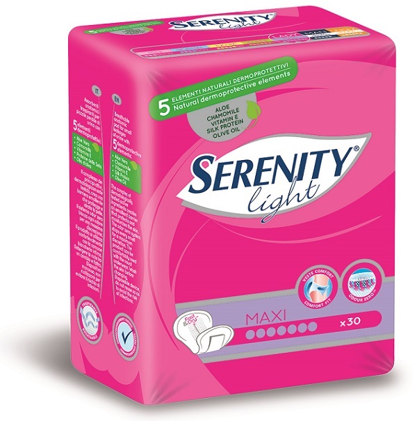 Serenity Light Lady Maxi Σερβιέτα ακράτειας 30 τεμάχια