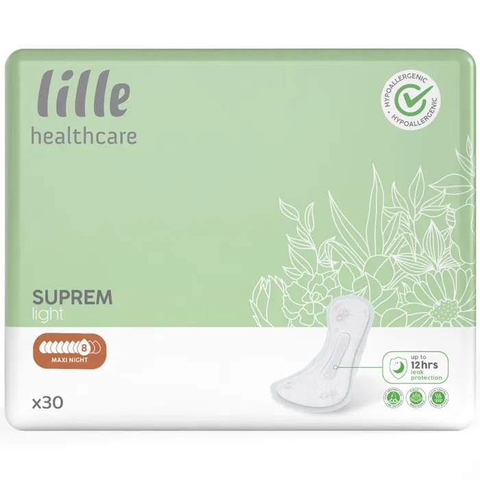 Lille Healthcare Σερβιέτες ακράτειας Suprem Light Maxi Night - 30 τεμάχια 