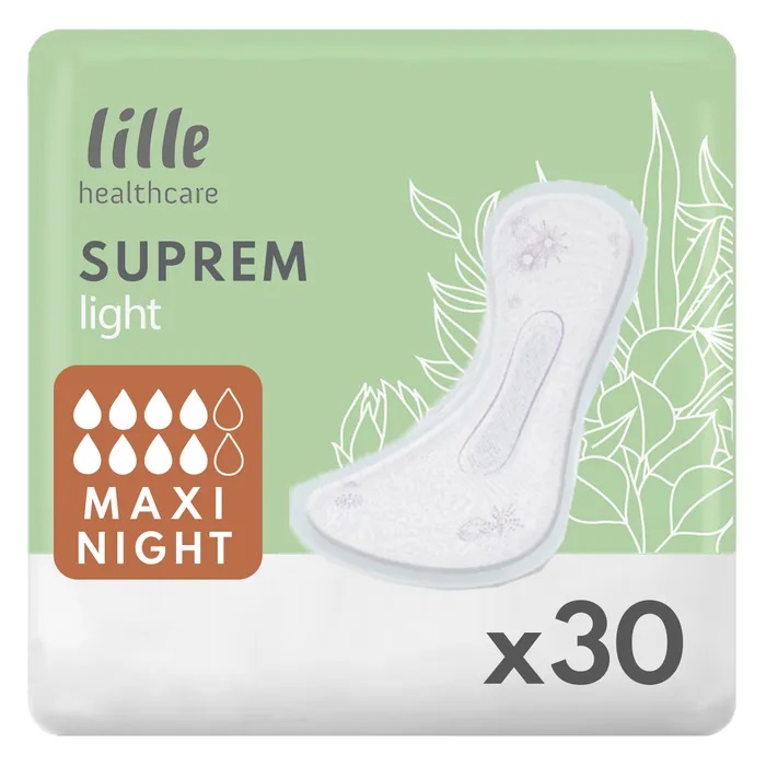 Lille Healthcare Σερβιέτες ακράτειας Suprem Light Maxi Night - 30 τεμάχια 
