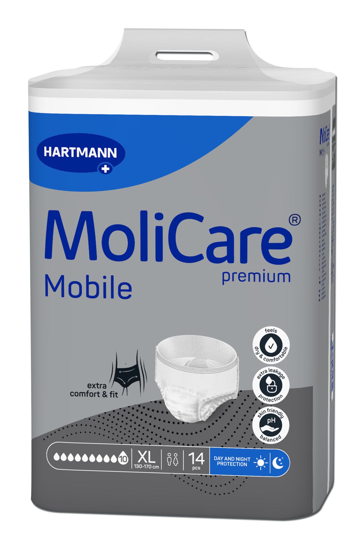 Hartmann Molicare premium Εσώρουχα ακράτειας 10 σταγόνες Xlarge (130 – 170 cm) 14 τεμάχια