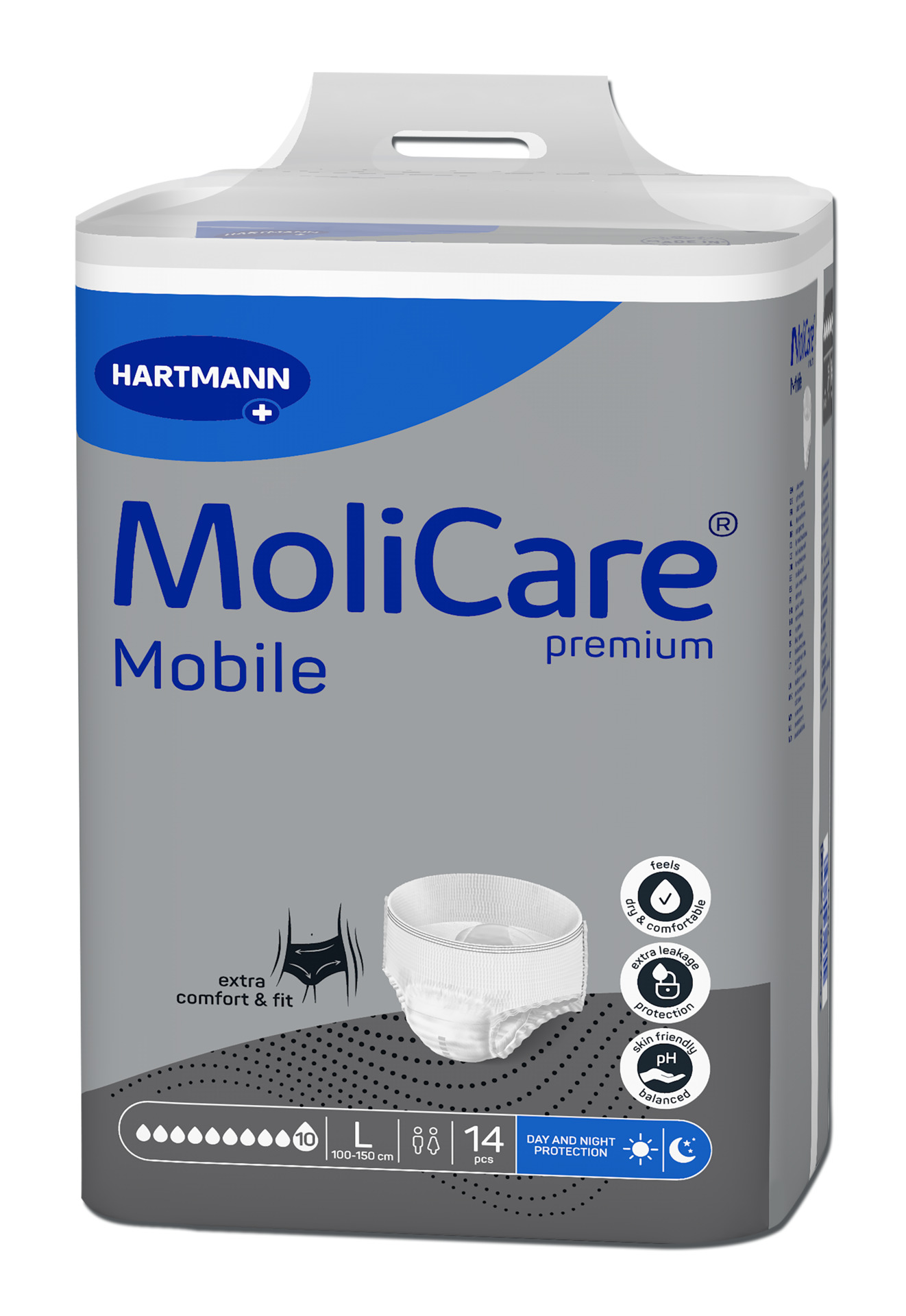 Hartmann Molicare premium Εσώρουχα ακράτειας 10 σταγόνες Large (100 – 150 cm) 14 τεμάχια