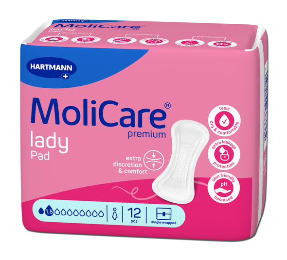Hartmann Molicare Premium Lady Σερβιέτες ελαφράς ακράτειας 1 σταγόνα 1680350 - 12 τεμάχια