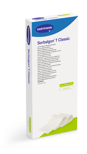 Hartmann Sorbalgon T Classic 2g Επίθεμα αλγινικού ασβεστίου (κορδόνι) 30cm 5 τεμάχια Hartmann Sorbalgon T Classic 2g Επίθεμα αλγινικού ασβεστίου (κορδόνι) 30cm 5 τεμάχια