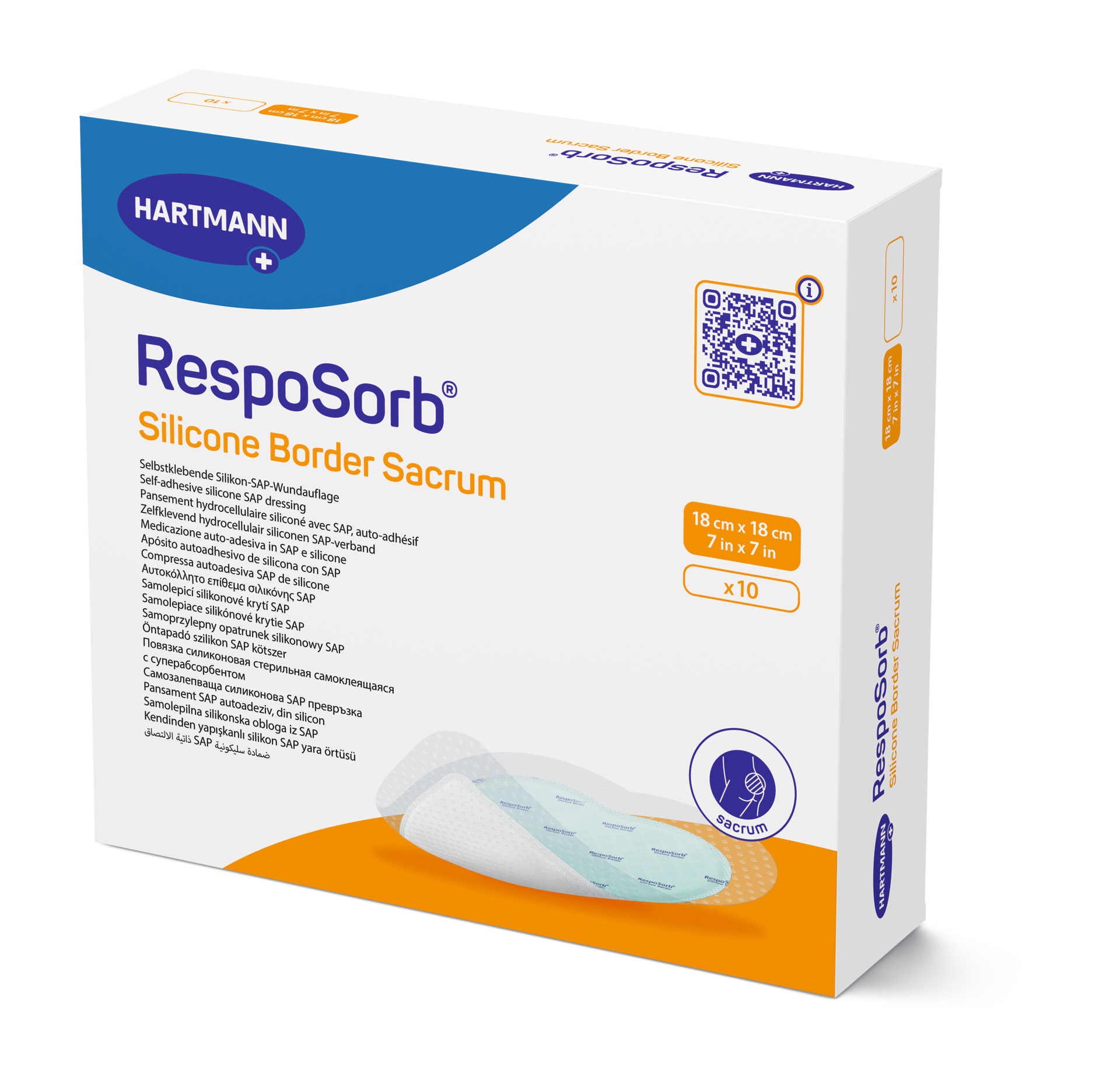 Hartmann Resposorb Silicone Border Sacrum Αυτοκόλλητα Επιθέματα Κατακλίσεων για τον κόκκυγα 18x18 cm - 1 τεμάχιο Hartmann Resposorb Silicone Border Sacrum Αυτοκόλλητα Επιθέματα Κατακλίσεων για τον κόκκυγα 18x18 cm - 1 τεμάχιο