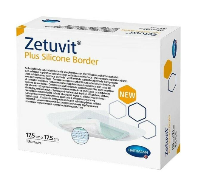 Hartmann Zetuvit Plus Silicone Border Επιθέματα Κατακλίσεων 12.5x12.5 cm 10 τεμάχια