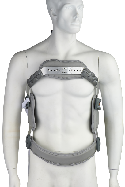 Medical Brace Νάρθηκας κορμού τριών σημείων με στερνική ρύθμιση – ρυθμιζόμενου ύψους MB.35 γκρι