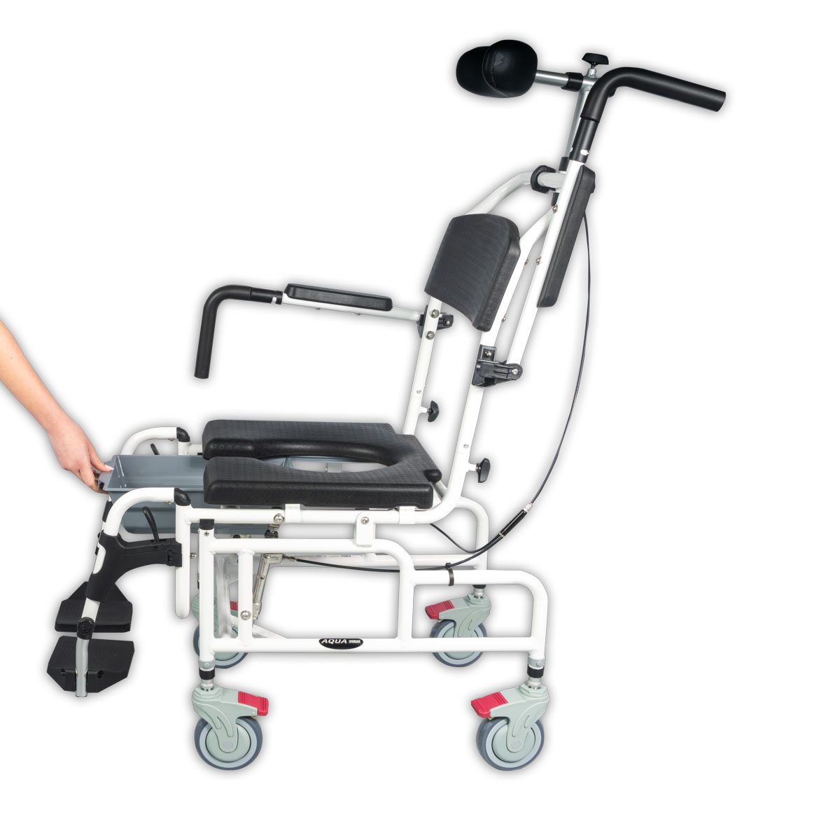 MOBIAK Αμαξίδιο με Δοχείο AQUA-RECLINING 43 cm 0805498 άσπρο/μαύρο MOBIAK Αμαξίδιο με Δοχείο AQUA-RECLINING 43 cm 0805498 άσπρο/μαύρο