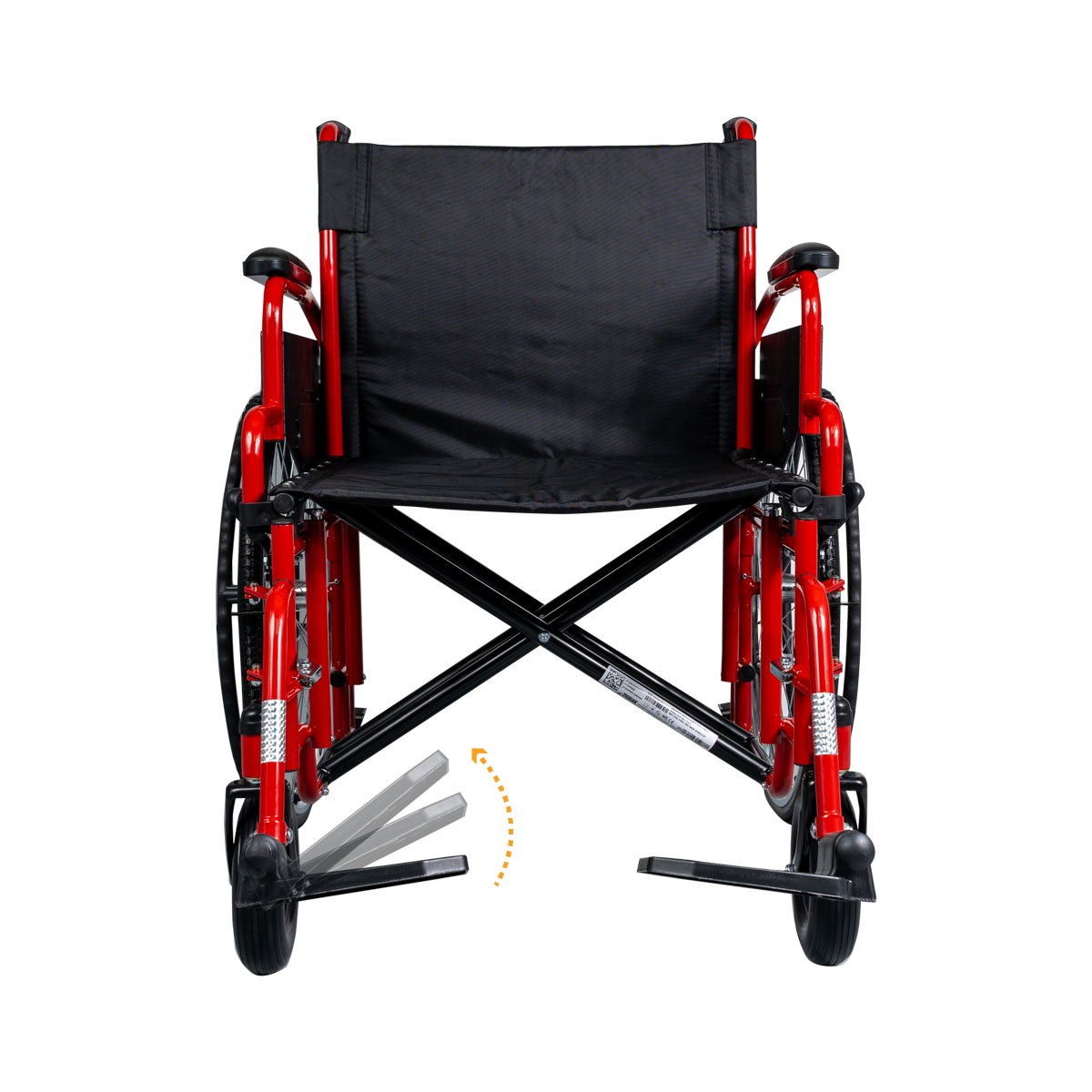 Αναπηρικό Αμαξίδιο βαρέος τύπου 24'' 56 cm 0808527 Μαύρο-Κόκκινο 