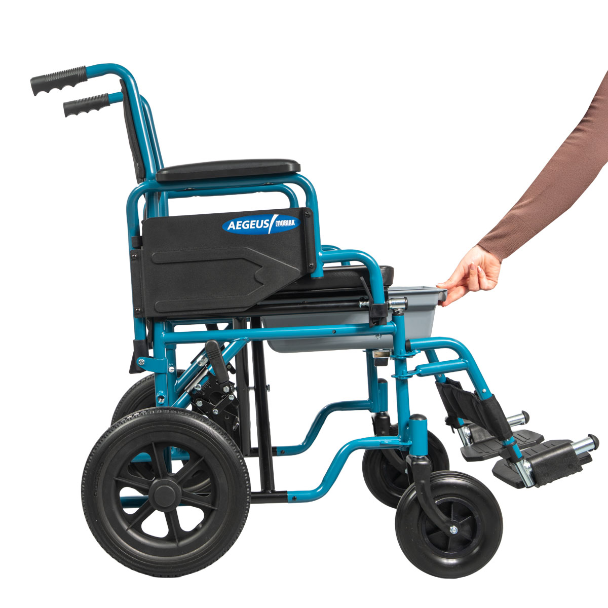 Αναπηρικό αμαξίδιο με δοχείο U-SHAPE “AEGEUS” 44 cm 0815020 Μαύρο-μπλε