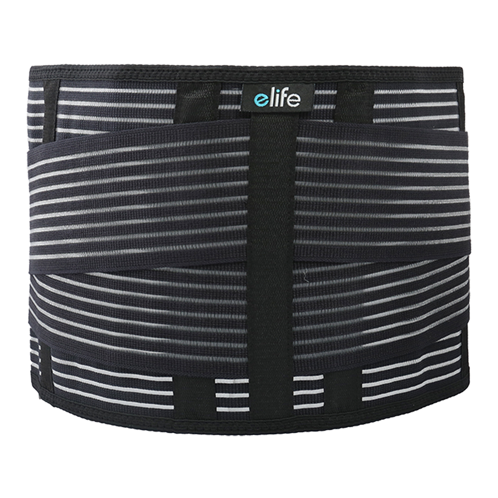 Ζώνη οσφύος με μπανέλες αεριζόμενη "Back Support" E-WA003 Μαύρο