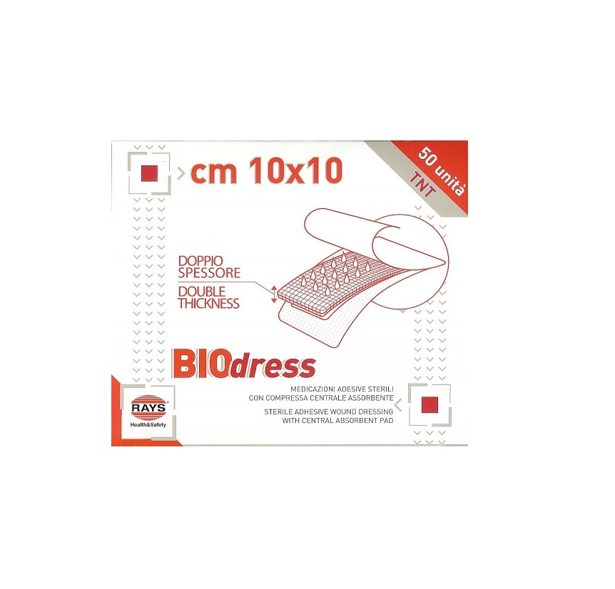 Rays Biodress Αποστειρωμένο αυτοκόλλητο επίθεμα πληγών Non Woven 257-15-003 10x10cm - 50 τεμάχια