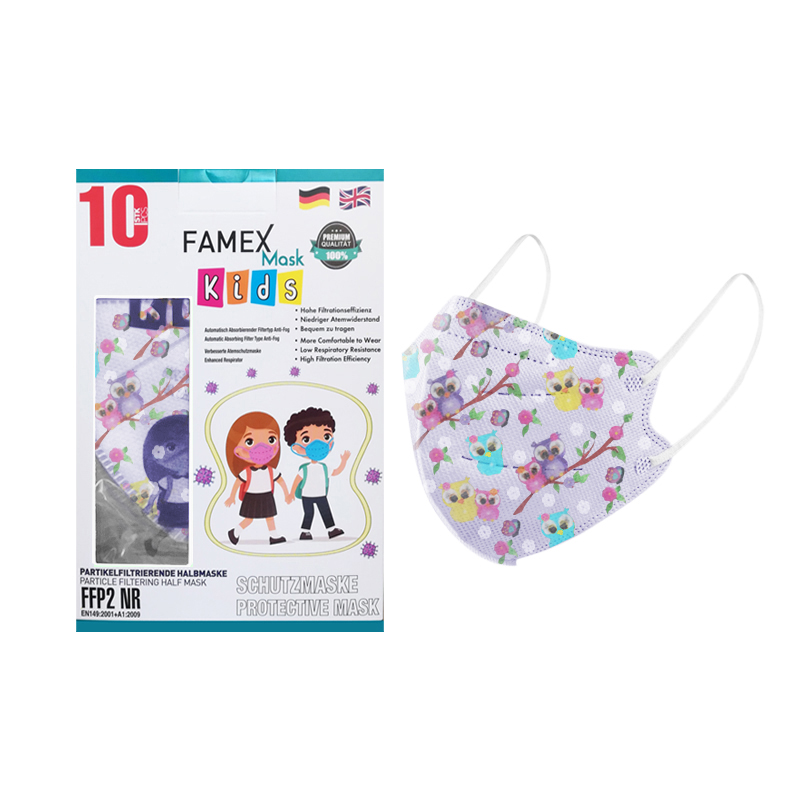 Famex Kids FFP2 Παιδική Μάσκα Προστασίας - Συσκευασία 10 τεμαχίων Κουκουβάγιες Famex Kids FFP2 Παιδική Μάσκα Προστασίας - Συσκευασία 10 τεμαχίων Κουκουβάγιες