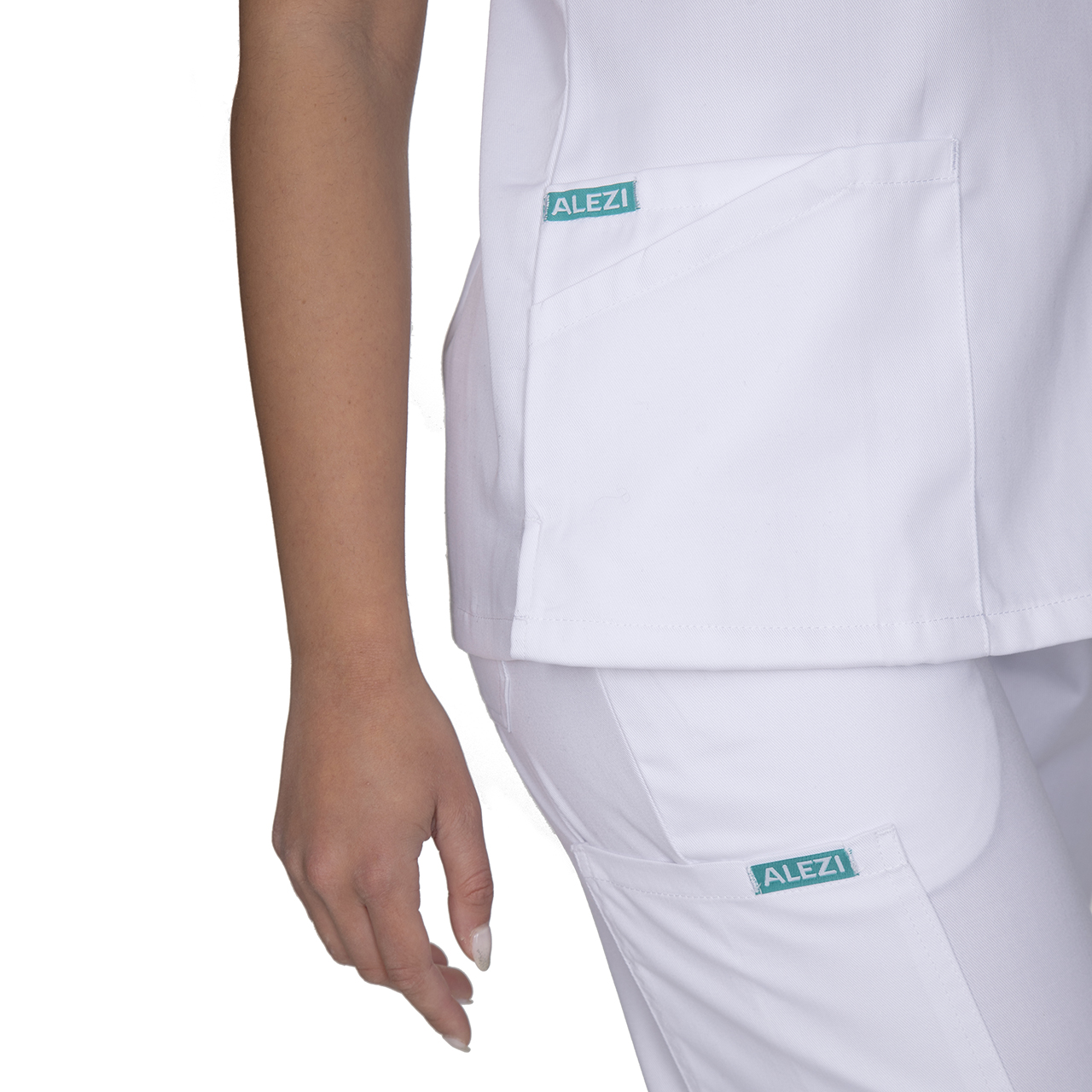 Ιατρική Στολή Γυναικεία Μπλούζα - Παντελόνι (Σετ) Λευκό 