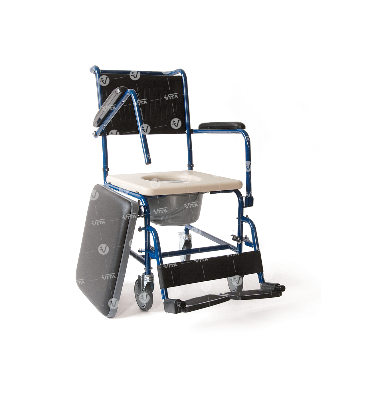 Καρέκλα τροχήλατη WC με κάλυμμα VT112 43 cm 09-2-117 Καρέκλα τροχήλατη WC με κάλυμμα VT112 43 cm 09-2-117