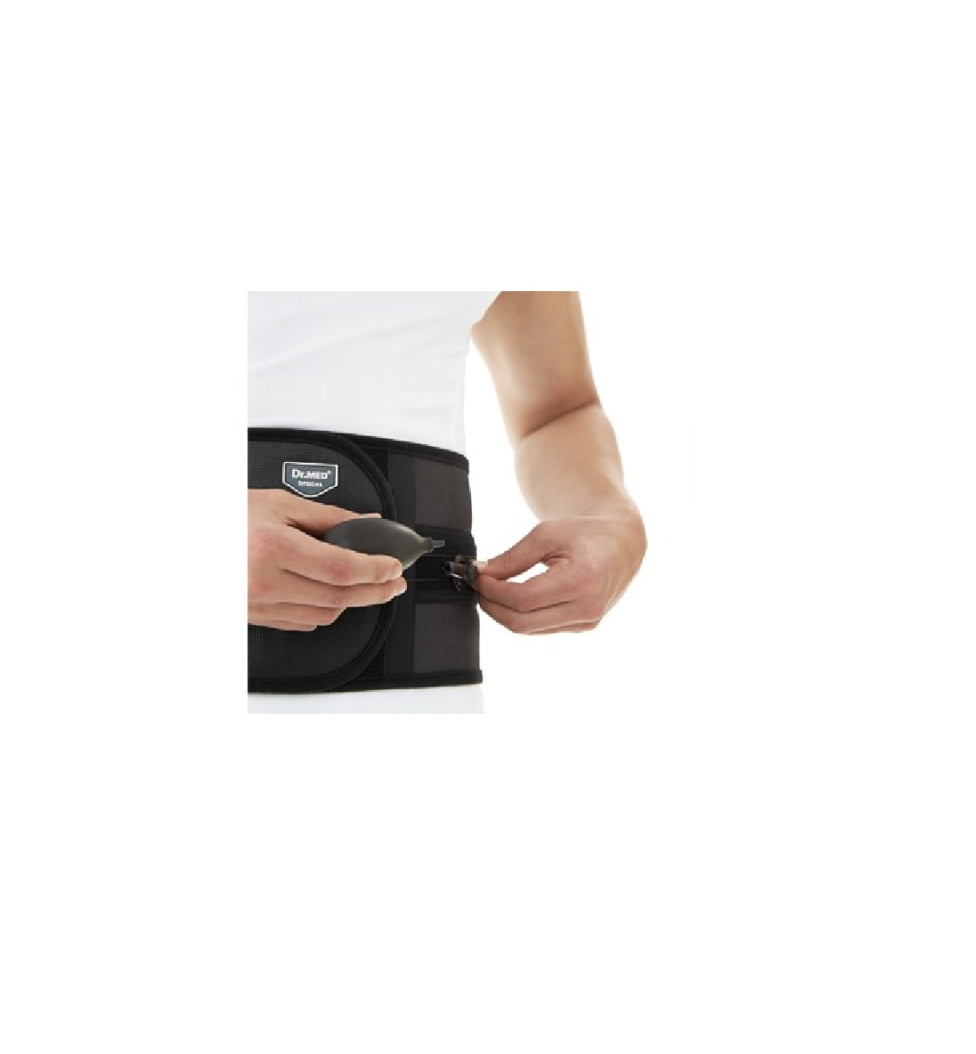 Medical Brace Ζώνη οσφύος με κορδόνια και φουσκωτό σύστημα συμπίεσης DR-B061 μαύρο