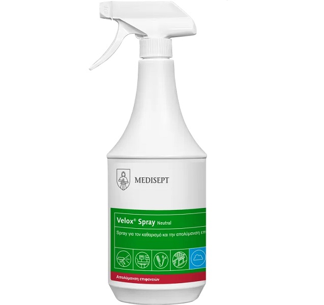 Medisept Απολυμαντικό επιφανειών Velox Spray 1lt αλκοολούχο Medisept Απολυμαντικό επιφανειών Velox Spray 1lt αλκοολούχο