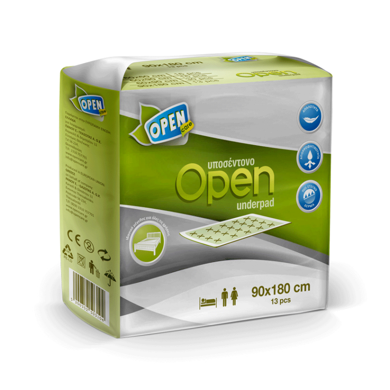 OPEN CARE Υποσέντονα 90X180 - Συσκευασία 13 Τεμαχίων OPEN CARE Υποσέντονα 90X180 - Συσκευασία 13 Τεμαχίων