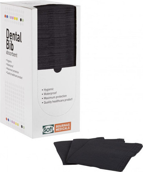 Οδοντιατρική πετσέτα Soft Care Standard 2ply με dispenser 33cm x 45cm - 125 τεμάχια Μαύρο