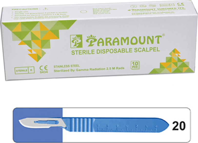 Paramount Νυστέρια με λαβή N.20 10 τεμαχίων 20NS