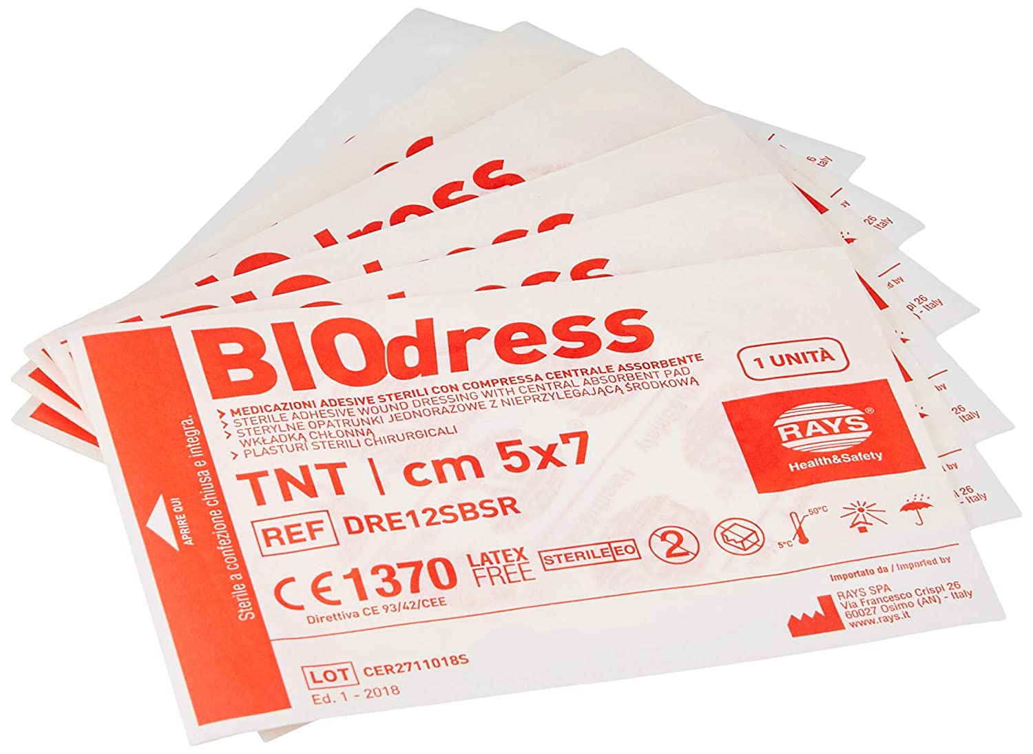 Rays Biodress Αποστειρωμένο αυτοκόλλητο επίθεμα πληγών Non Woven 257-15-003 10x10cm - 50 τεμάχια