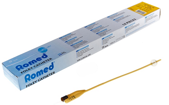 Romed Καθετήρας Folley latex με επικάλυψη σιλικόνης 2 way 14ch/10ml (1 τεμάχιο)