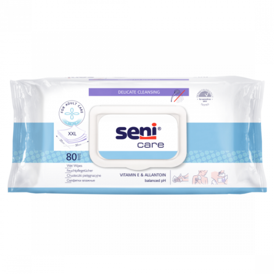 Seni Care Υγρά μαντηλάκια με αλλαντοϊνη - 80 τεμάχια Seni Care Υγρά μαντηλάκια με αλλαντοϊνη - 80 τεμάχια