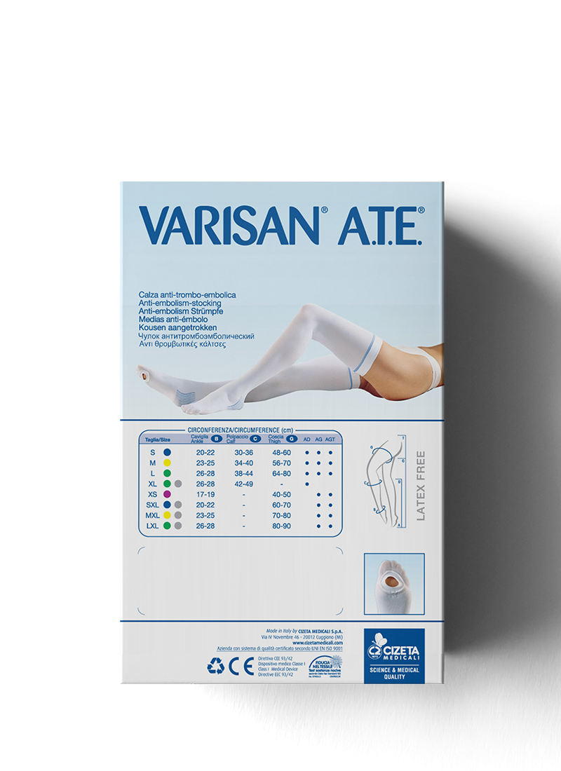 VARISAN A.T.E. Αντιθρομβωτικές κάλτσες ριζομηρίου σιλικόνης 15-20 mmHg Λευκό