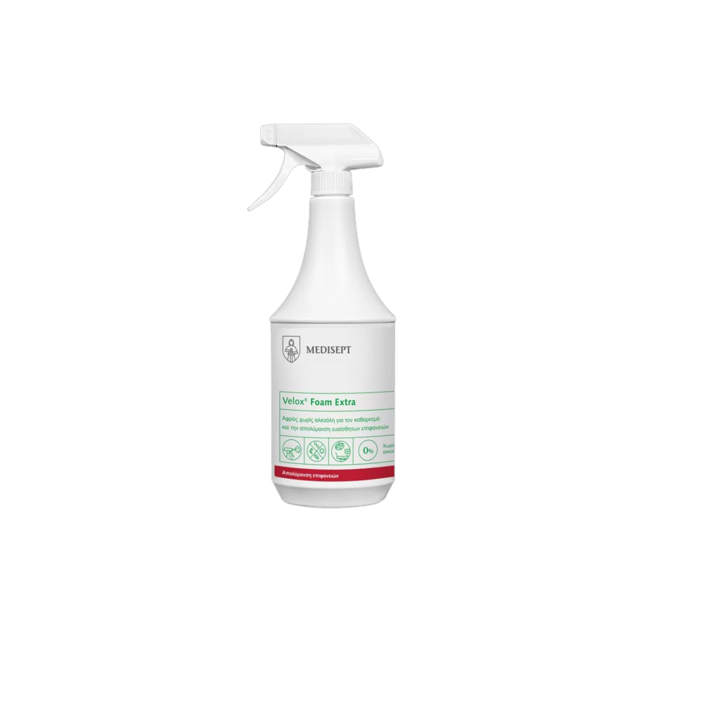 Medisept Απολυμαντικό επιφανειών Velox Foam Extra 1lt (αφρός) Medisept Απολυμαντικό επιφανειών Velox Foam Extra 1lt (αφρός)