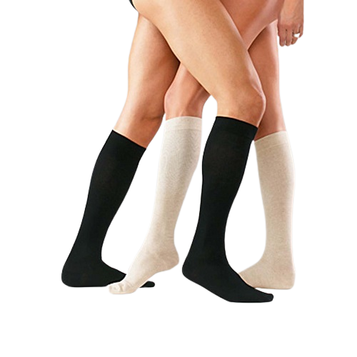 Sanyleg Κάλτσες κάτω γόνατος βαμβακερές Unisex "Cotton Socks" P22 (15-21 mm/Hg) Μαύρο