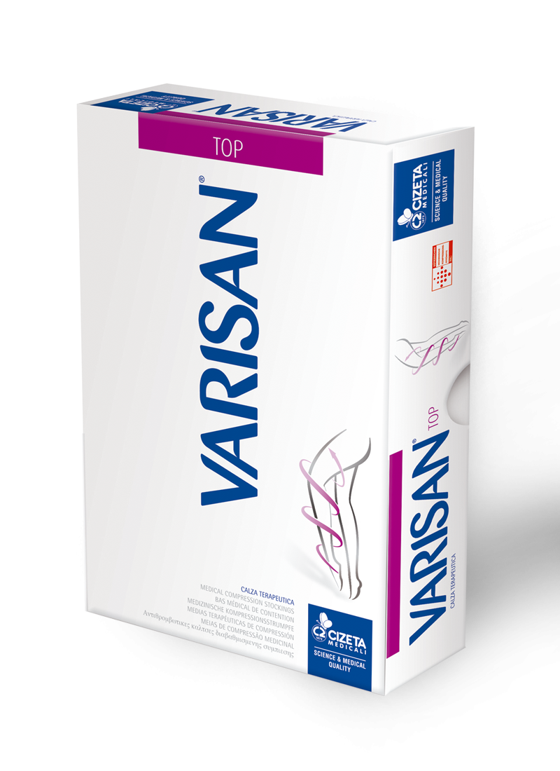 VARISAN TOP Ccl 2 Κάλτσα κάτω γόνατος με κλειστά δάκτυλα (κλάση 2) (23 – 32 mmHg) Corto Μαύρο